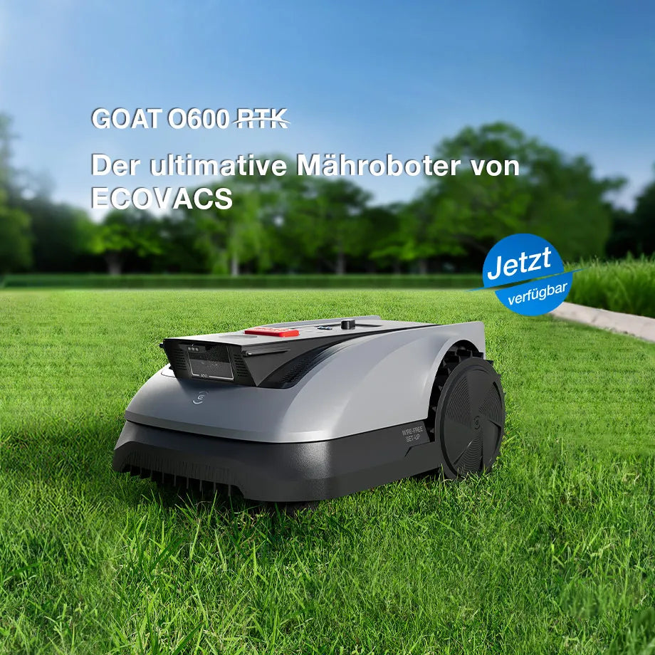 ECOVACS GOAT Mähroboter O600 RTK Mit Fortschrittlicher Kartierung Für Bis Zu 600 m2 Garten Präzises Müheloses Mähen