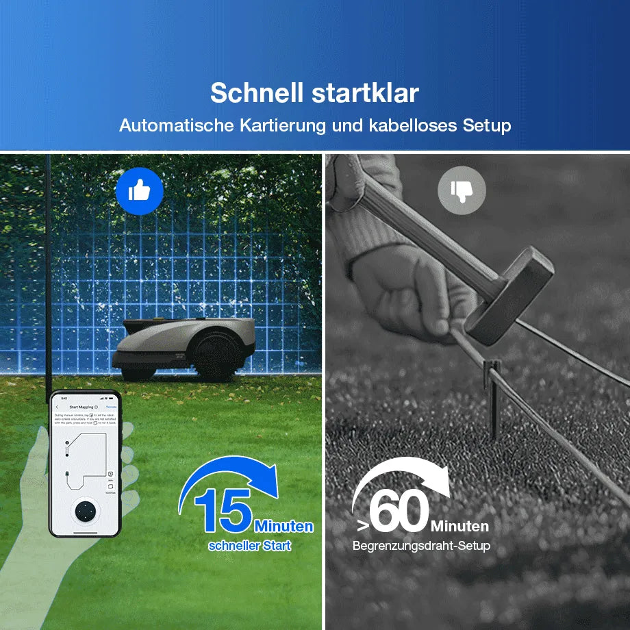 ECOVACS GOAT Mähroboter O600 RTK Mit Fortschrittlicher Kartierung Für Bis Zu 600 m2 Garten Präzises Müheloses Mähen