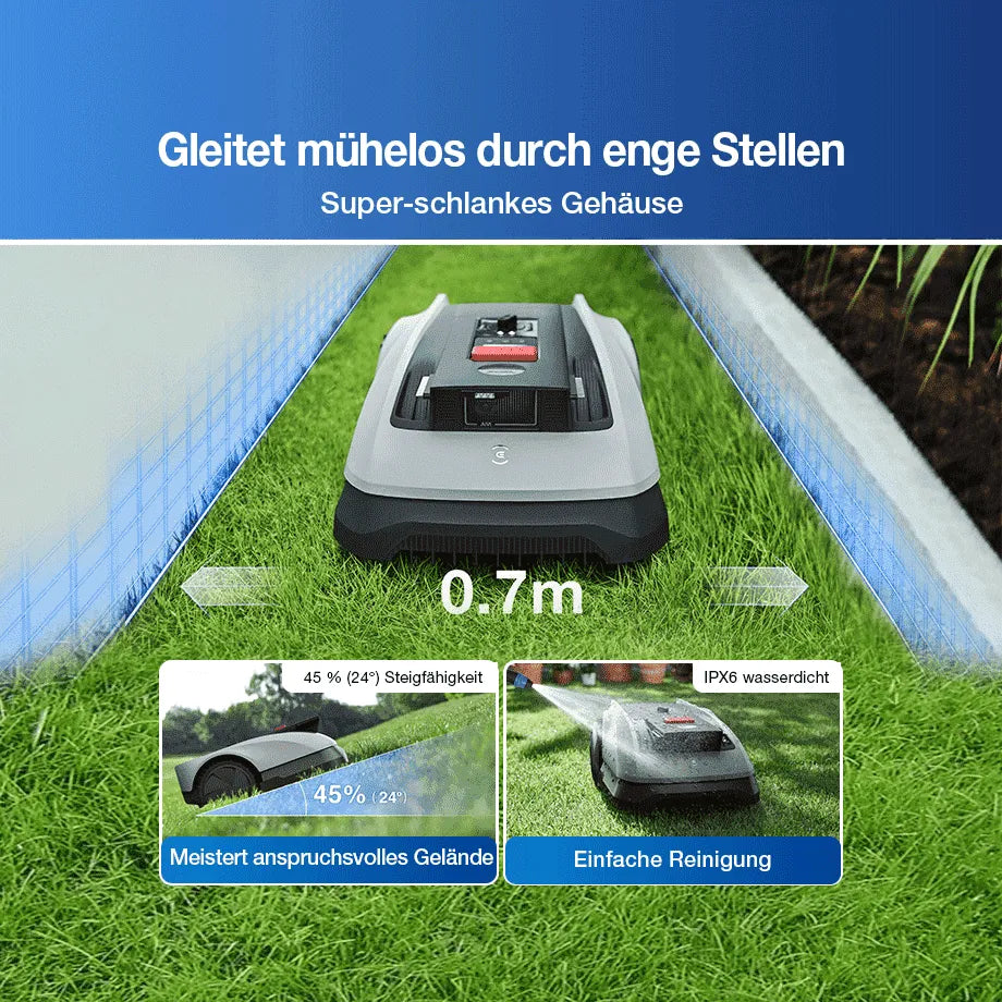 ECOVACS GOAT Mähroboter O600 RTK Mit Fortschrittlicher Kartierung Für Bis Zu 600 m2 Garten Präzises Müheloses Mähen