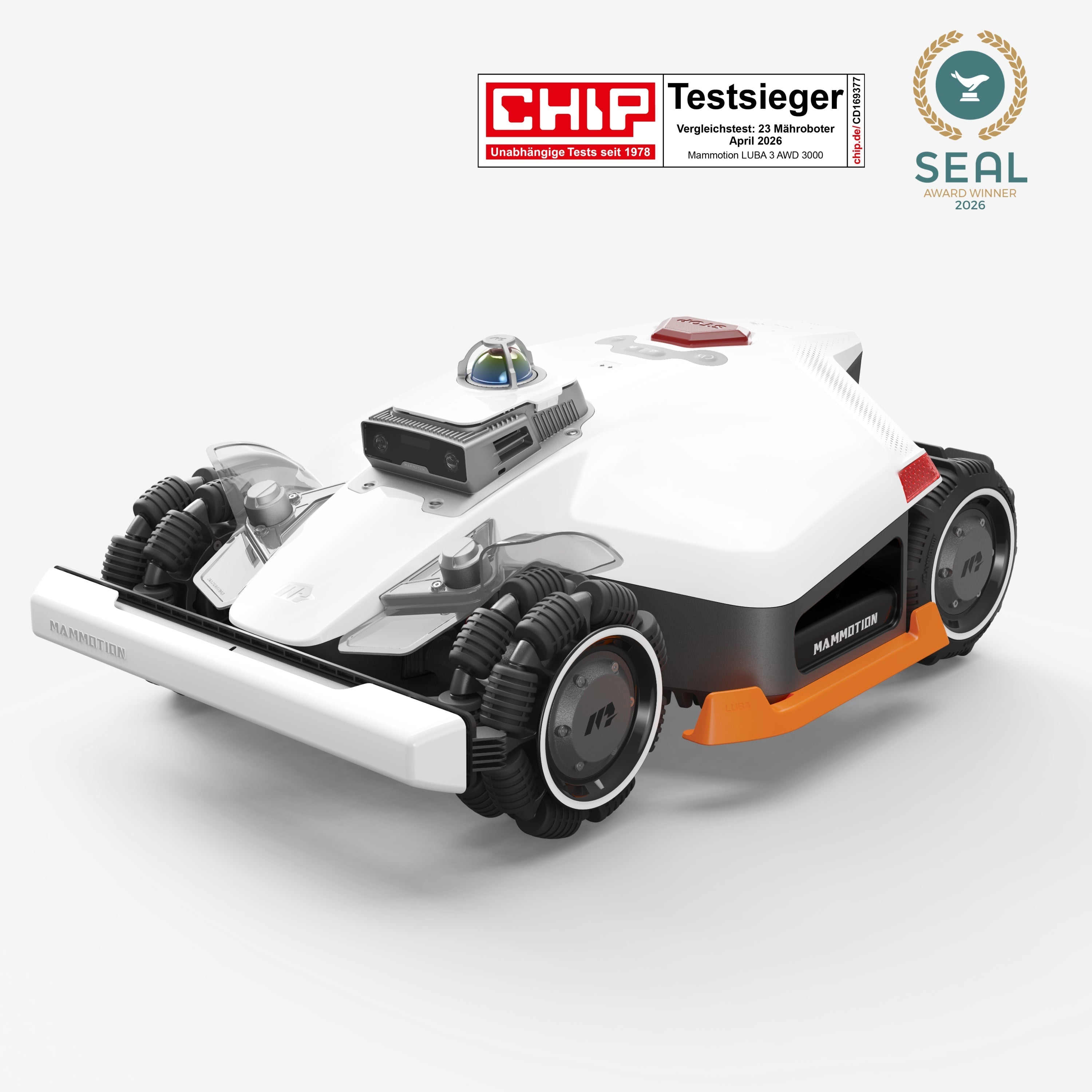 MAMMOTION LUBA 3 AWD Mähroboter Ohne Begrenzungskabel Mit Tri Fusion Positionierungssystem 360 Grad LiDAR NetRTK KI Vision