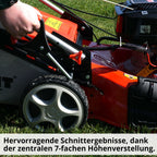 HECHT 554 SXE Benzinrasenmäher Mit Elektrostart 53 cm Schnittbreite 75 Liter Fangkorb Für Mittelgroße Gärten