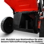 HECHT 554 SXE Benzinrasenmäher Mit Elektrostart 53 cm Schnittbreite 75 Liter Fangkorb Für Mittelgroße Gärten