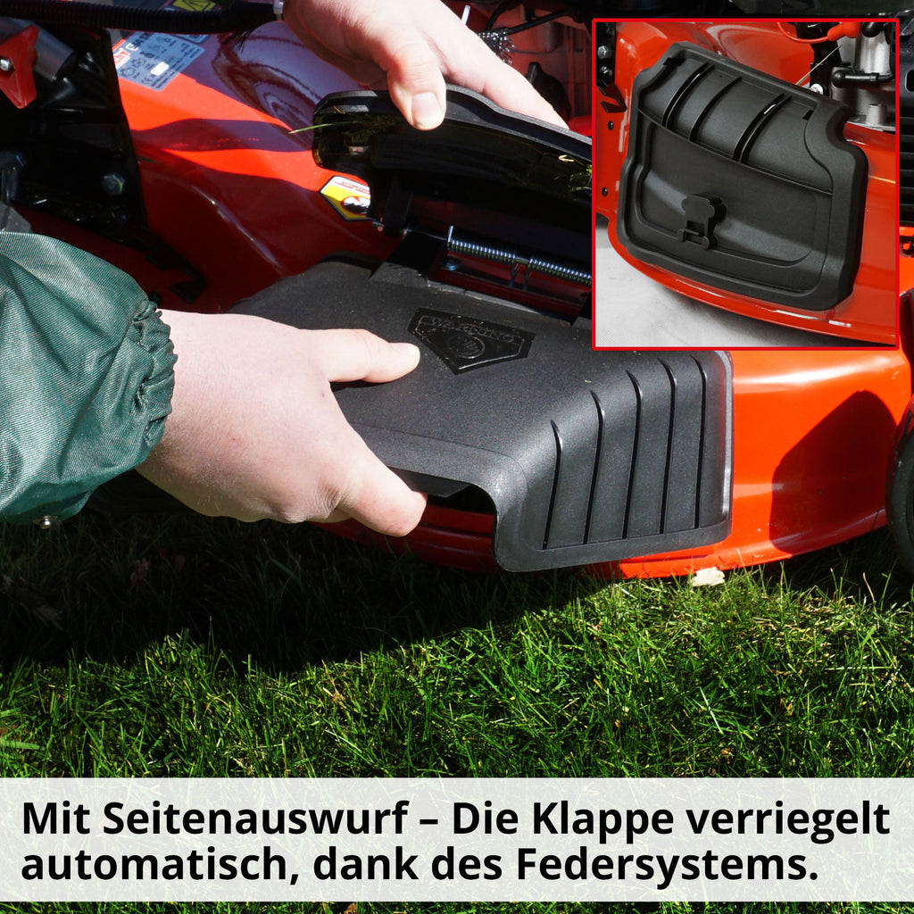 HECHT 554 SXE Benzinrasenmäher Mit Elektrostart 53 cm Schnittbreite 75 Liter Fangkorb Für Mittelgroße Gärten
