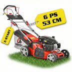 HECHT 554 SXE Benzinrasenmäher Mit Elektrostart 53 cm Schnittbreite 75 Liter Fangkorb Für Mittelgroße Gärten