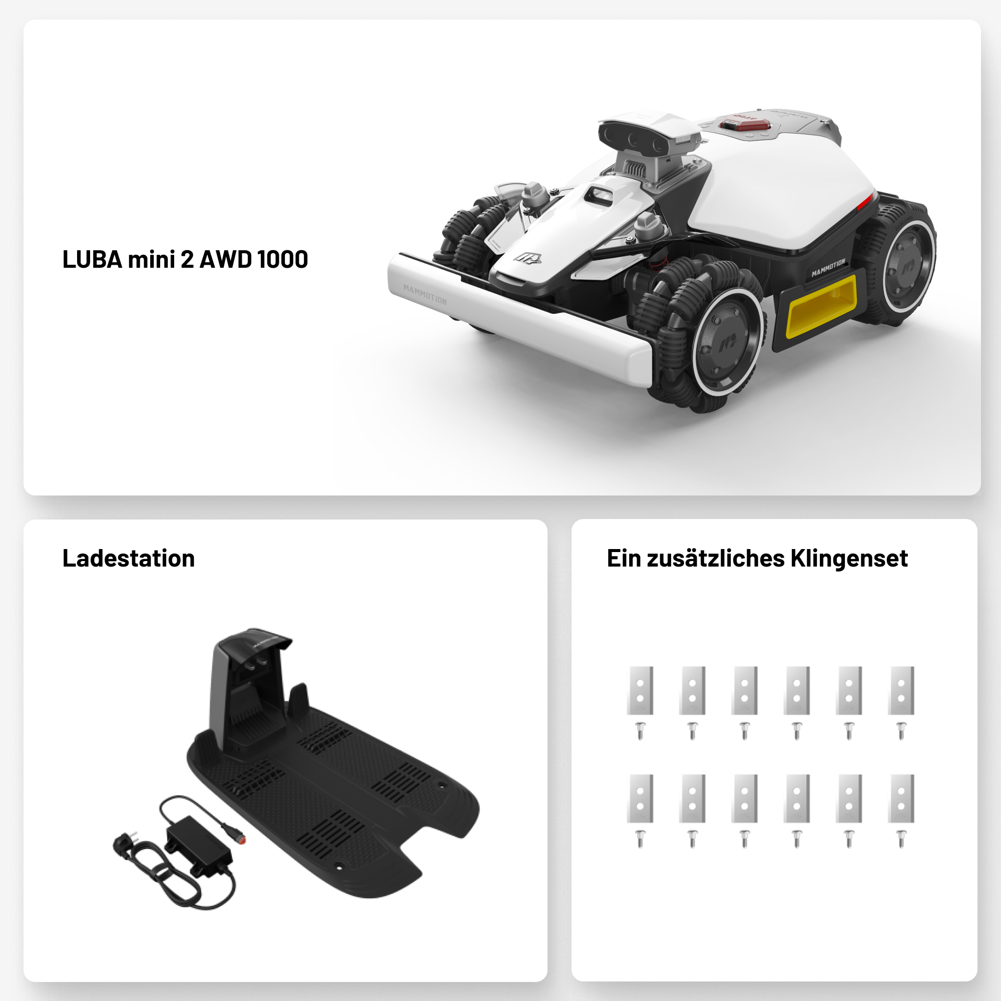 Mammotion Luba Mini 2 AWD 1000 Mähroboter Mit KI Vision NetRTK Und 10 TOPS KI Chip Für Präzises Mähen